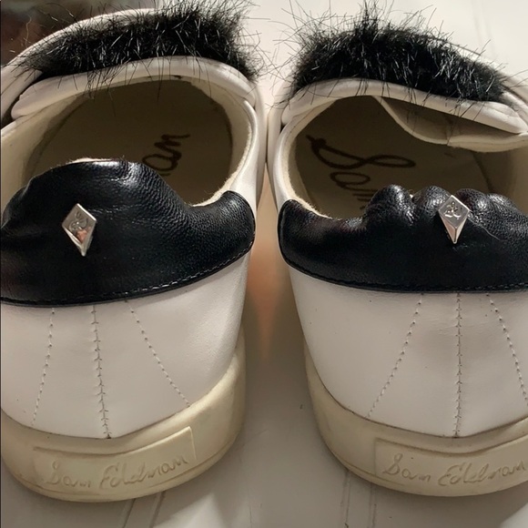 Sam Edelman White Leather Face Sneakers - Sz 3. KS1315 - Picture 4 of 6